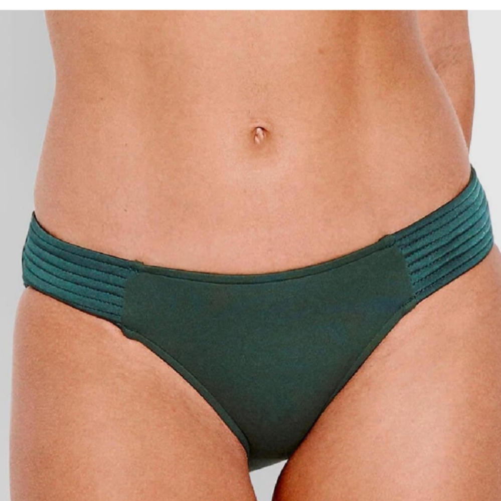 Seafolly women's quilted hipster bikini bottoms forest green size 6 USA